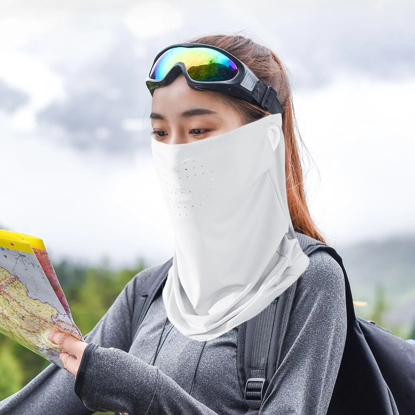 Outdoor zomerzonbescherming gezichtsbedekking dunne koeling bandana nekbeschermer masker voor dames activewear