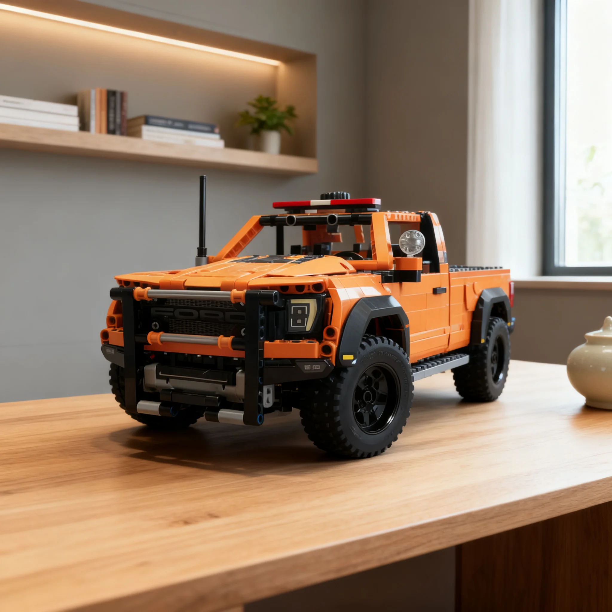 1418pcs MOC Fordes F-150 Raptor Police Technical Model Building Blocks Architecture Toys Christmas Gift Education 3D Creative