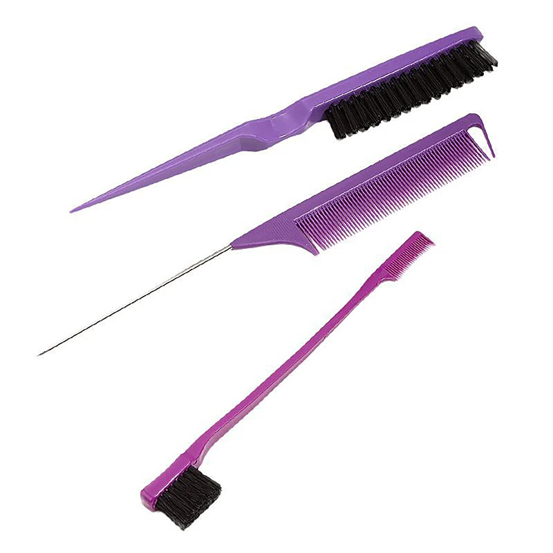 Peine con Control de bordes de doble cara, 3 piezas, cepillo para el cabello, accesorios de peinado