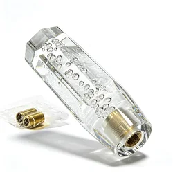 15cm Transparent Bubble Acrylic Shift Knob Universal Gear Shifter Lever with M8 M10 M12 Brass Adapters for Manual Automatic Cars