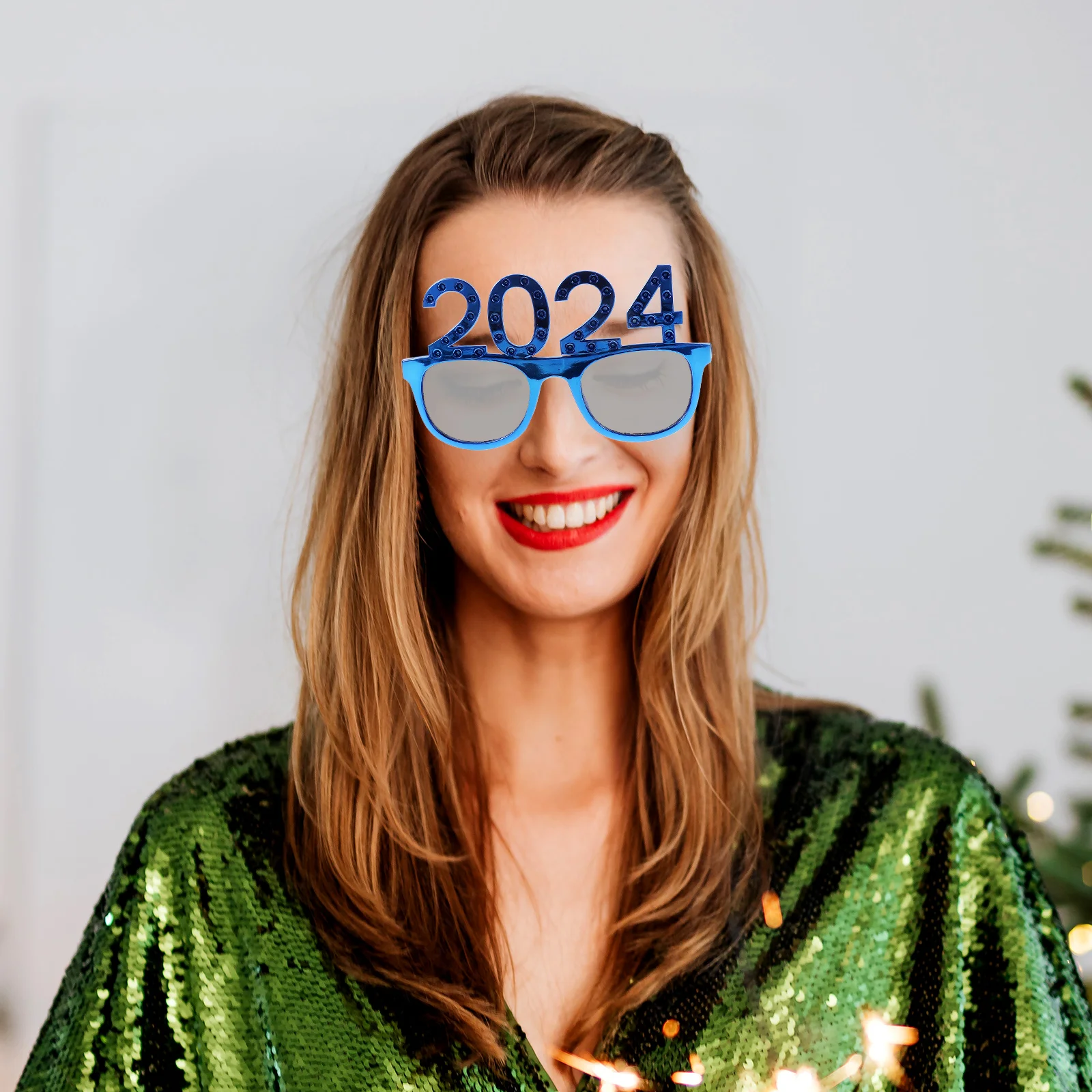 

Digital Glasses Festive Party Happy New Year Eve Performance Eyeglasses PC Decorative Funny Elements