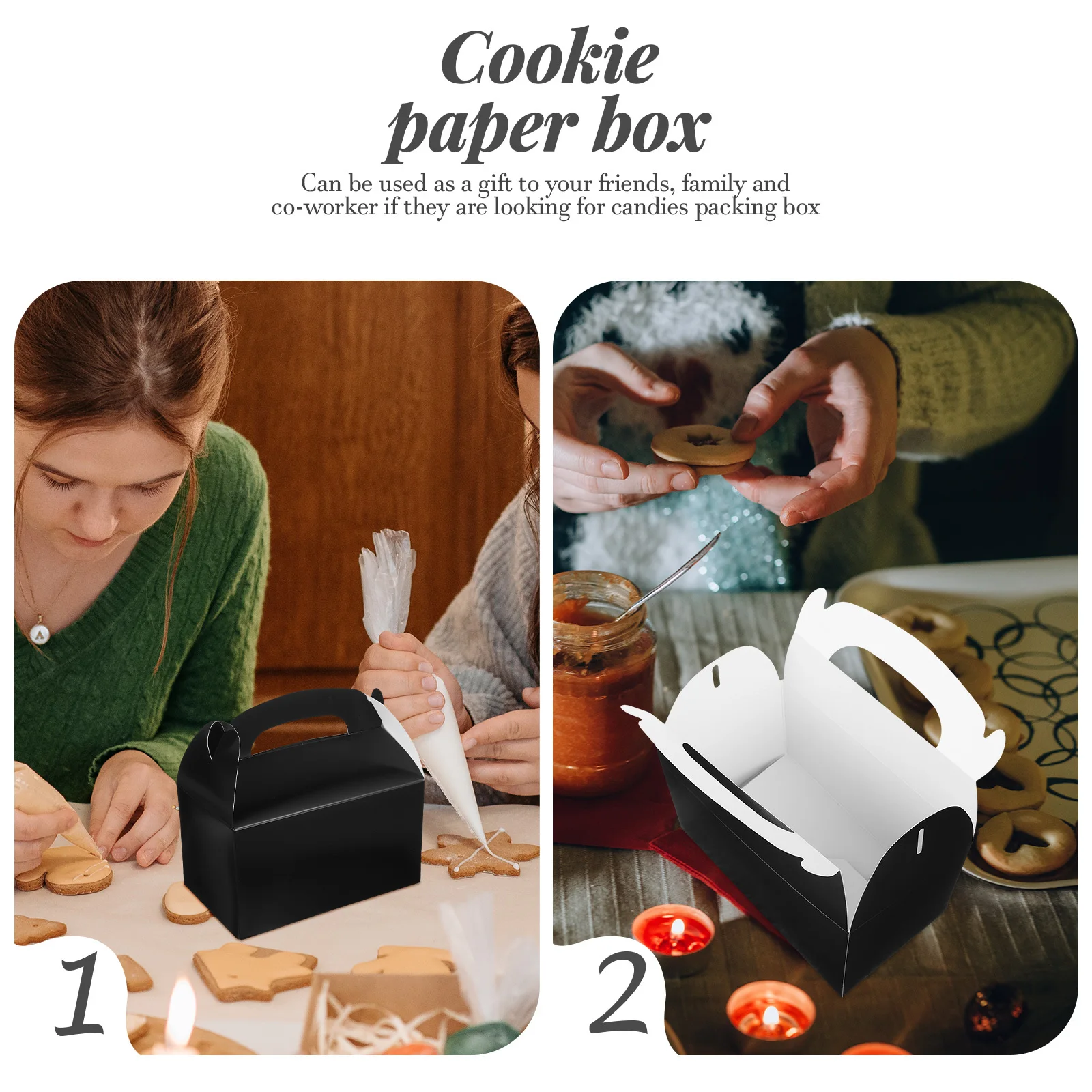 Scatola di carta per imballaggio di torte da 10 pezzi Scatola di biscotti con manico Contenitore portatile per caramelle nuziali Scatole per bomboniere Supporti per dolcetti