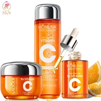 Vitamin C Skincare Travel Skincare Toner+ Serum+Face Cream Moisturizing Brightening Hydrating Facial Serum Face Care Set