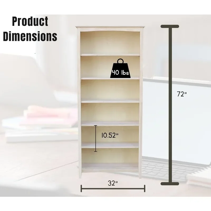 International Concepts Bookcase, Unfinished