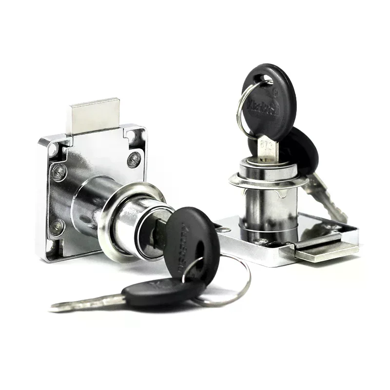 Drawer Locks with 2 Keys Cabinet Desk Drawer Lock Rolled Steel Furniture Hardware Cam Locks Square Tongue Drawer Lock