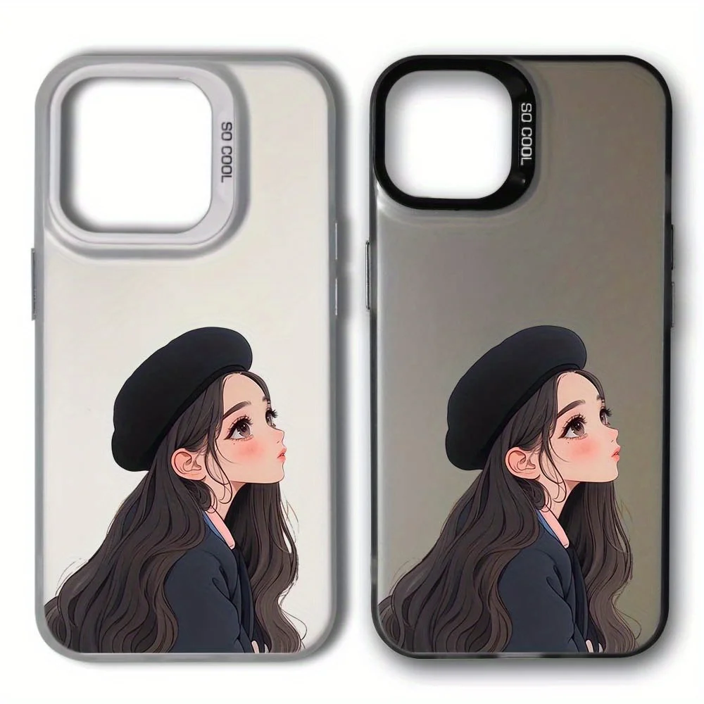 فتاة مع حافظة هاتف جانبية لهاتف آيفون 17 16 15 14 13 12 11 Pro/ Max/Plus غطاء خلفي مقاوم للصدمات مضاد للبصمة #2