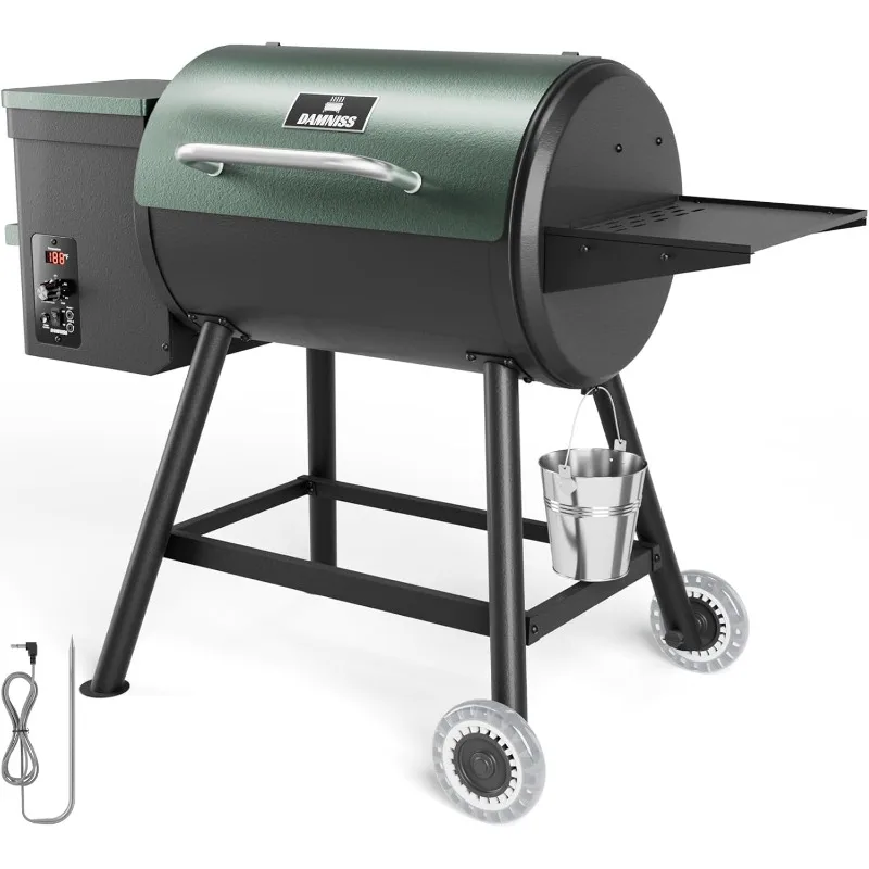 Pellet Smoker Grill Combo, 8-in-1 Electric Outdoor Grill and Smoker, 456 Square Inches with PID Temperature Control (180-450°F)