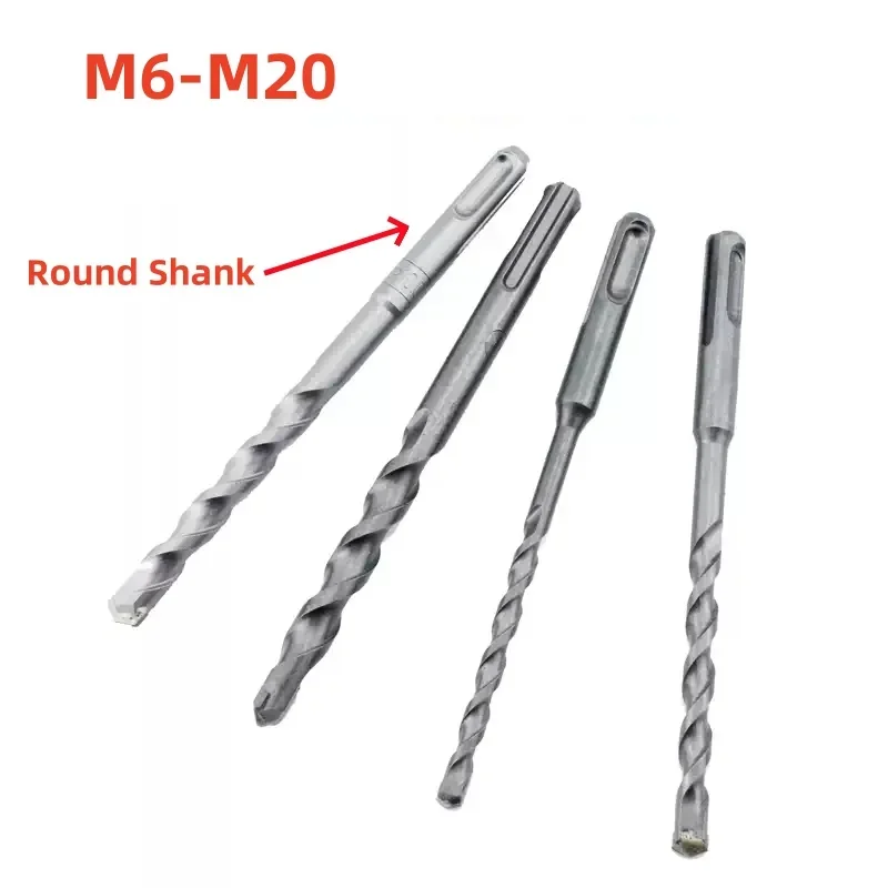 

M6-M20 Electric Hammer Drill Round Shank Handle Tip Impact Masonry Drill for Brick Concrete Walls Brick Stone Marble