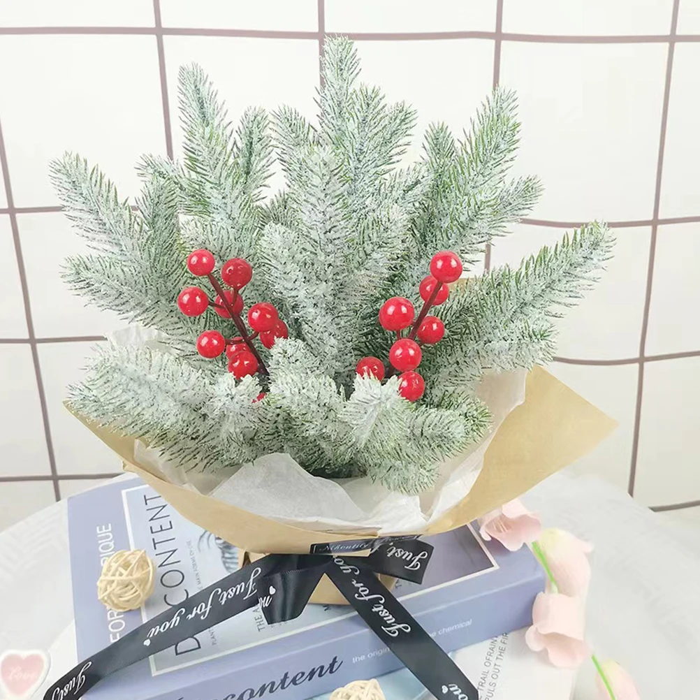 

8Pcs Simulated Pine Needles Decor Artificial Pine Branches for Christmas Party Wreath Adornment Holiday Garland Home Decoration