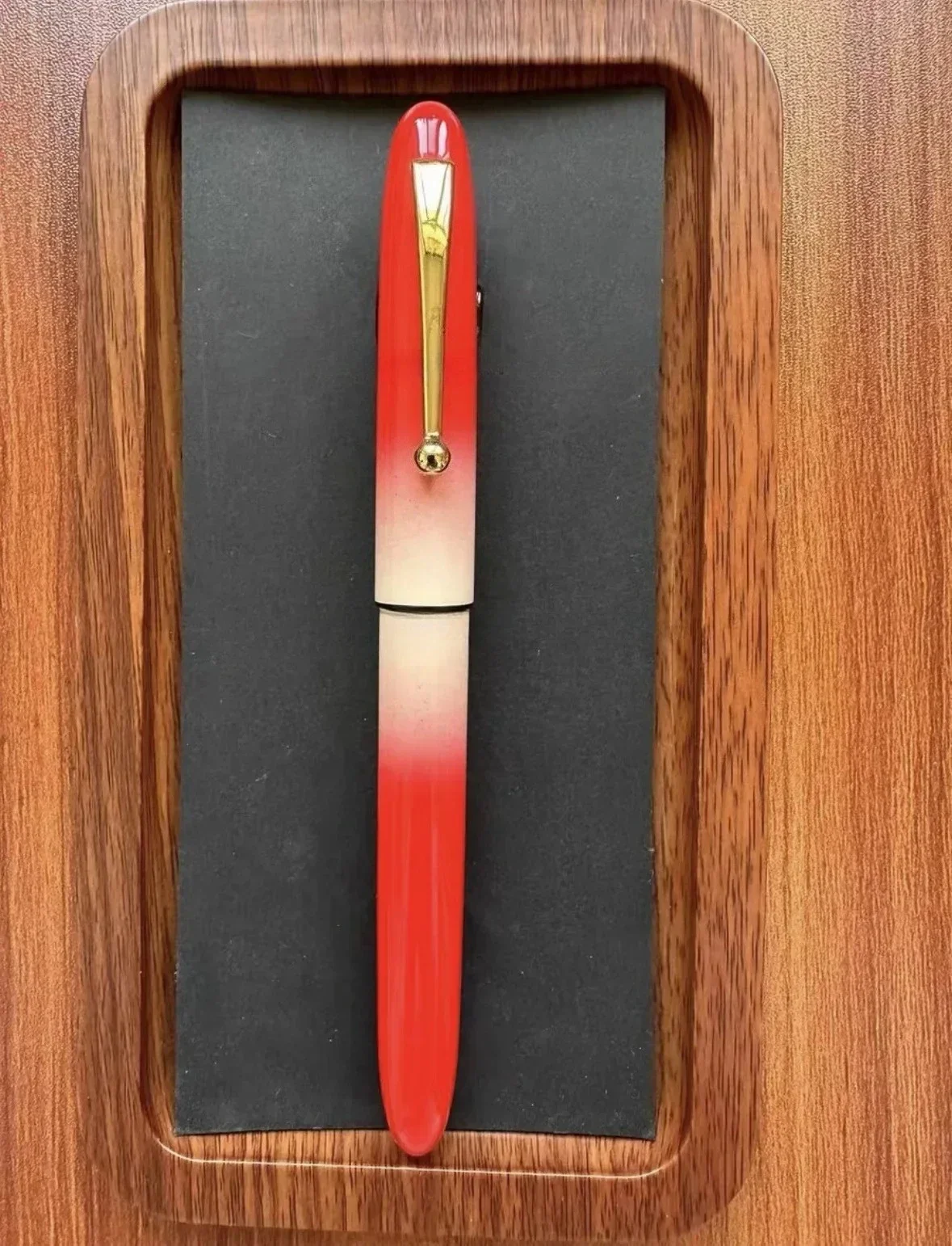 New No Nib Set Red White Gradient Lacquer Craft Brass Fountain Pen Only Penholder For Pilot 74/742/743 Sailor 14K/21K Platinum 3