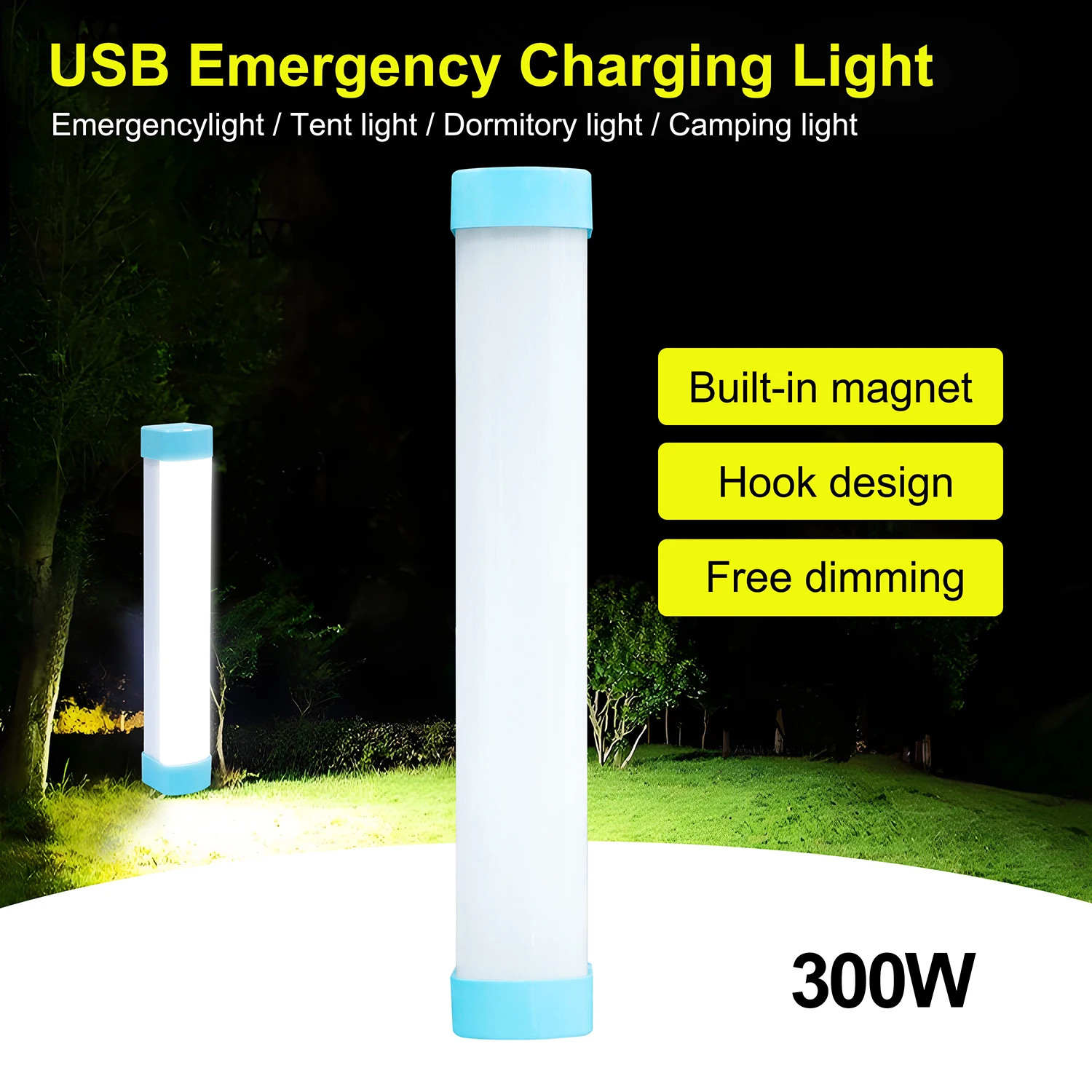 Кемпинговый фонарь высокой яркости 300 Вт, аварийное освещение для зарядки на открытом воздухе, сверхдлительное освещение палатки для кемпинга