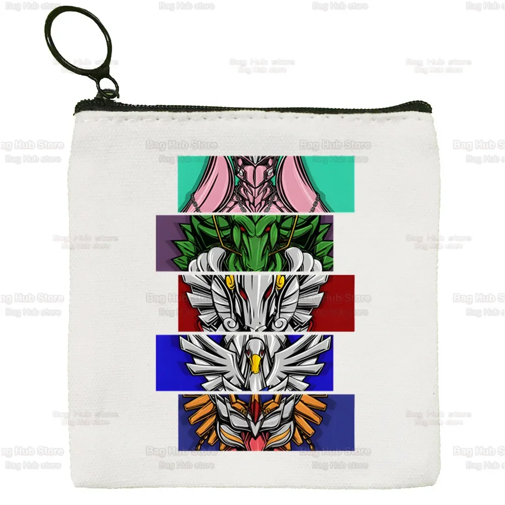 Saint Seiya Knights Of The Zodiac Coin Purse Vintage Mini Wallet Change Pouch Household Keys Card Storage Card Bag Zipper