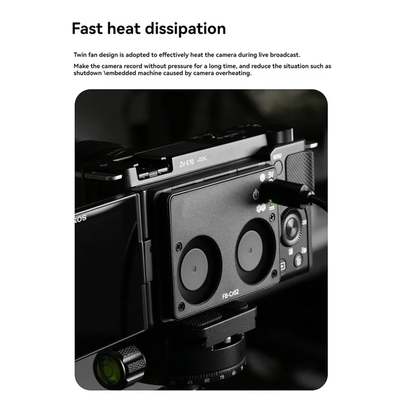

A37T-Cr02 Camera Cooling Fan Camera Cooler Radiator For Sony Canon FUJI ZV-E1/A6700/A7C2/R5/R6/R7/70D/XT4 Cooling System