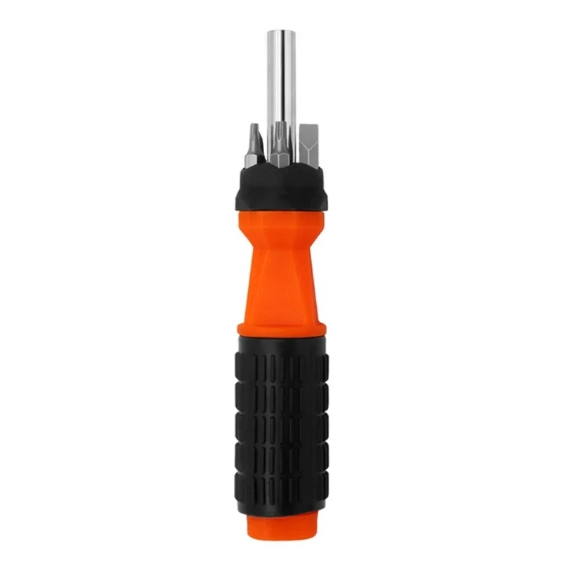 6-In-1 Multi-Bit Screwdriver Set 17cm Length Screwdriver and Bits Magnentized Shaft For Securing Bit