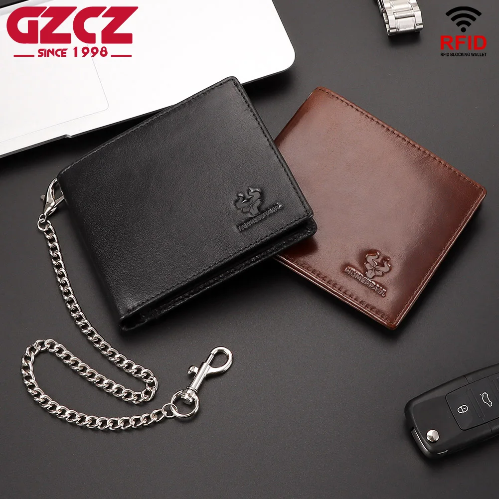 Мужской кошелек из 100% натуральной кожи, короткий держатель для кредитных карт RIFD с окошком для удостоверения личности, портативный мужской бумажник, клатч Carteiras