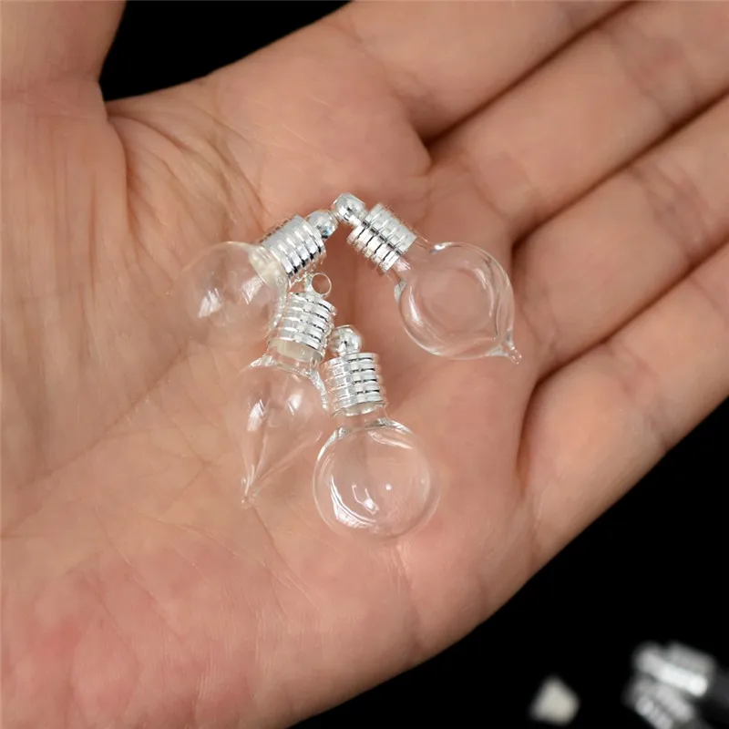 1 قطعة المعلقات قارورة زجاجية فضية اللون اسم غطاء على فن الأرز المواد اليدوية