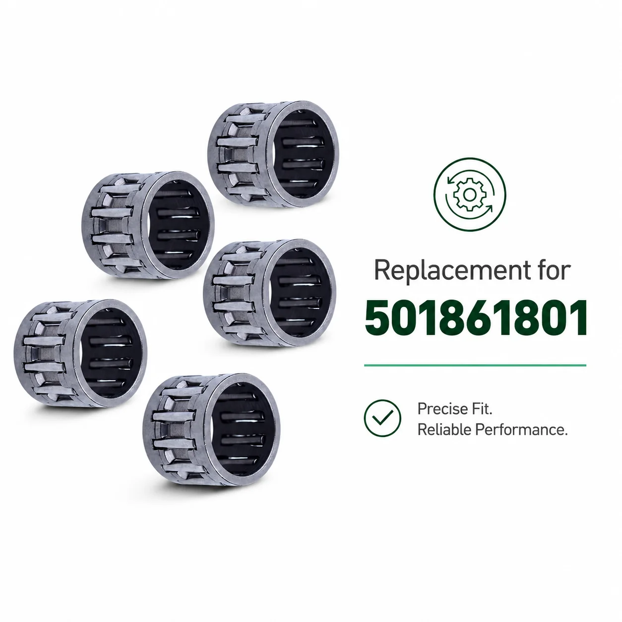 5pcs Piston Needle Bearing Rings Replacement for Husqvarna 455 460 455 Rancher 154 254 261 262 Chainsaw Parts OEM 501861801