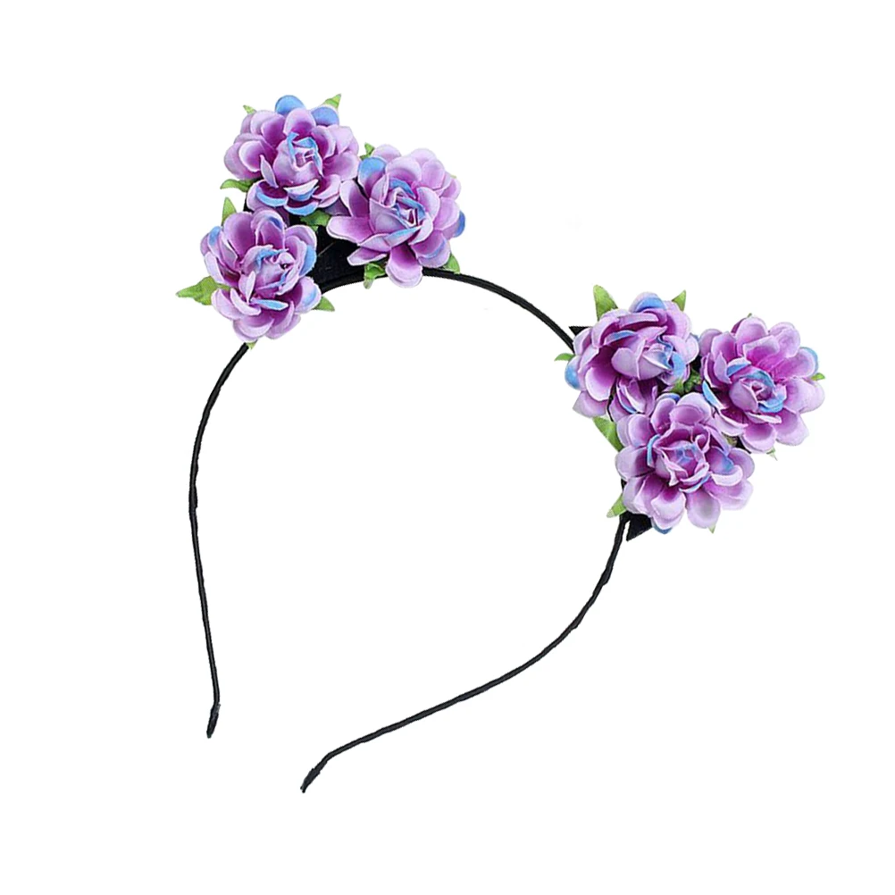 

Cat Ears Headband Premium Material Hair Hoop Decorative Flowers Birthday Halloween Christmas Party Daily Wear cosplay hair