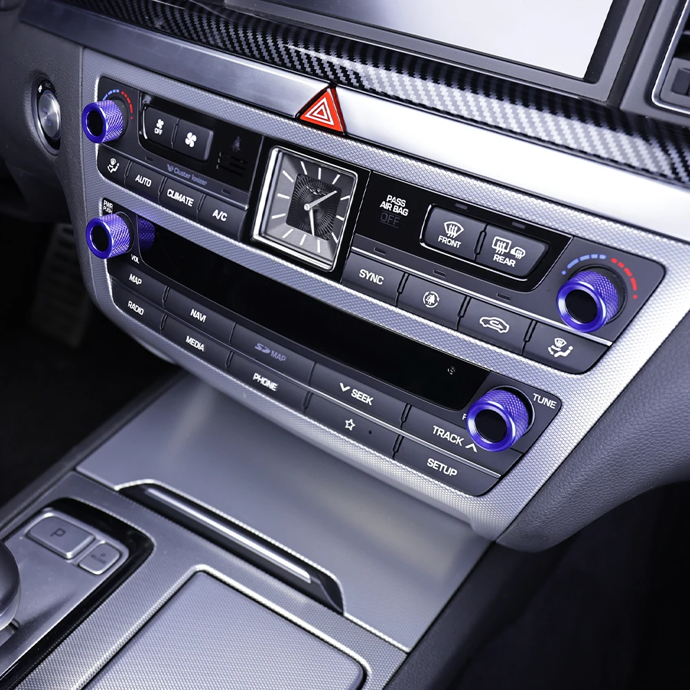 Für Genesis G80 DH 2015-2020 LHD RHD Aluminiumlegierung Klimaanlagen-/Audio-Drehknopf-Ringabdeckung Zierleiste Innenraumzubehör – Detail 7