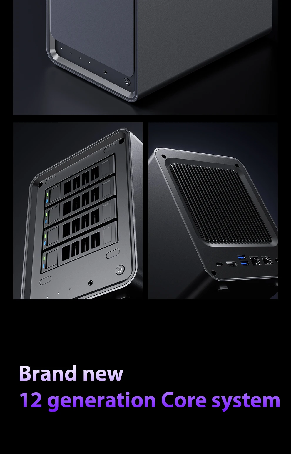 WTR Pro 6 Bay NAS Mini PC Intel Twin Lake N150 DDR4 3200MHz M.2*2 2280 NVMe 3.5 SATA x 4 2.5G LAN Desktop NAS Komputer DIY