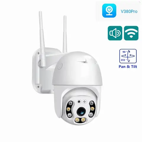 3MP V380 Pro WIFI Camera Color Night Vision Waterproof Outdoor Speed Dome Wireless WIFI IP Camera