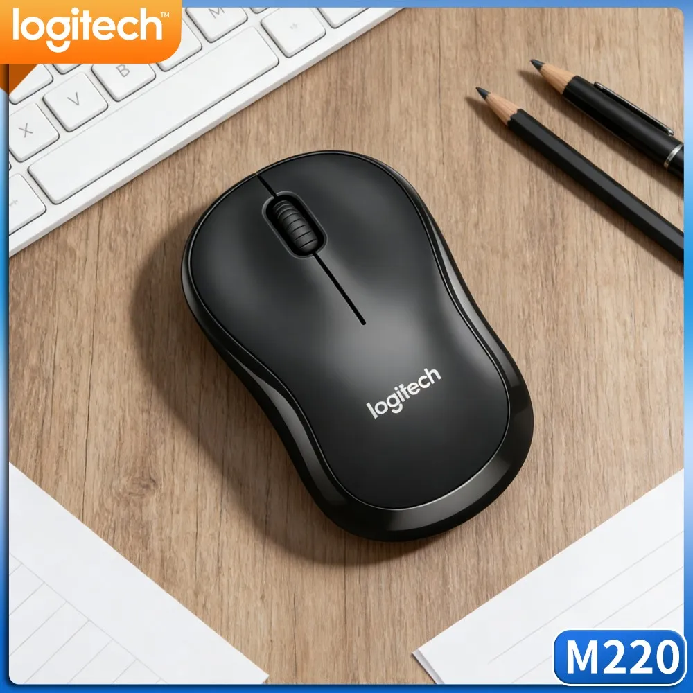 Logitech M220 Silent Click Mouse Ambidextrous Design 1000DPI Tracking For Windows Macos Laptop Desktop Home Office PC Mac Usage