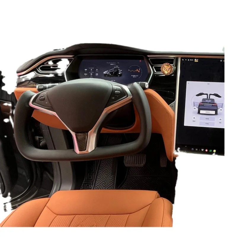 For Tesla Model S/X Personalized Heated Yoke Steering Wheel Modification