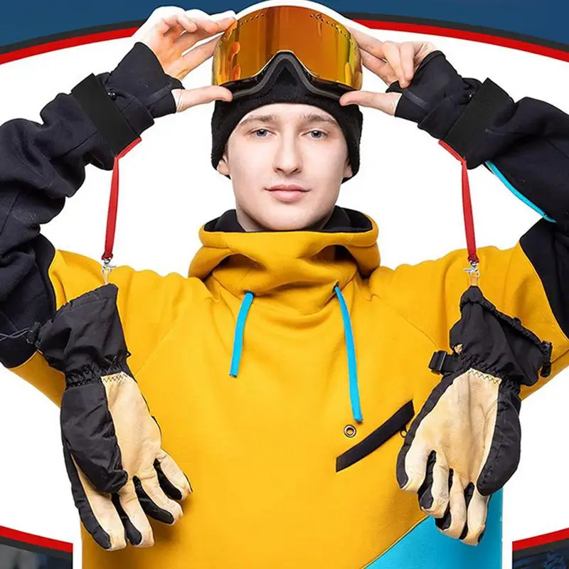 4pcs Ski Glove Wrist Strap Tie Rope Sport Glove Strap Elastic WristLeash Anti-Lost Lanyard For Ski Mountaineering Outdoor Sport