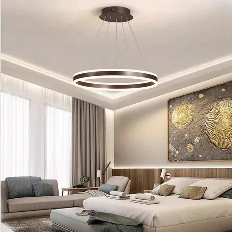 Imagem -04 - Teto Acrílico Lustres com Anel Regulável Sala de Estar Sala de Jantar Escritório Mesas Quarto Pendant Lamp Home Decor Luminárias