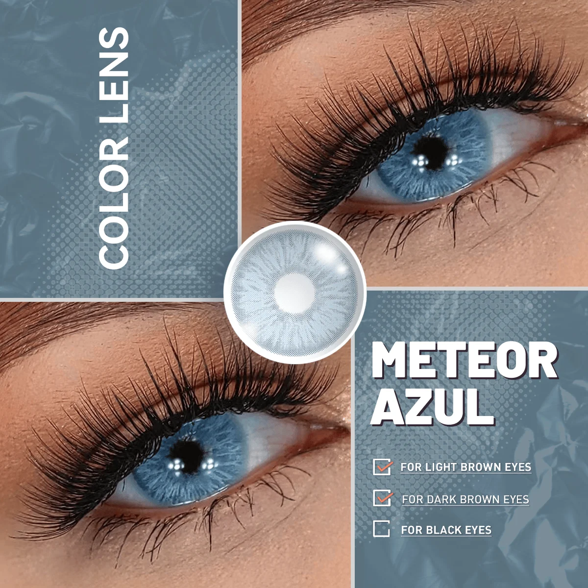 Visuashow Meteor Brown Multichrome Farbige Kontaktlinsen für Halbjährlichen Gebrauch 14,2mm Kleine Pupillen Weiche Linse für Augen-Schönheits-Make-up – Detail 11