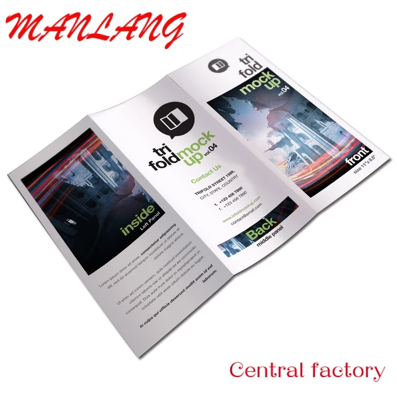 

Custom Fold Flyers Printing Service Custom Size Gloss Single Sided Laminated Full Color Flyer Leaflet Manual Printing