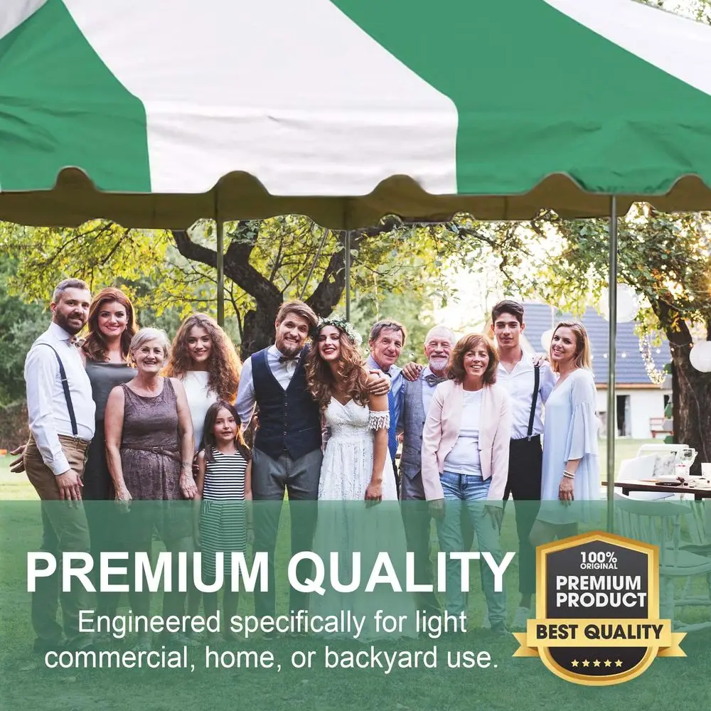 20 x 20 Weekender Pole Canopy, Green Top amp Sidewalls