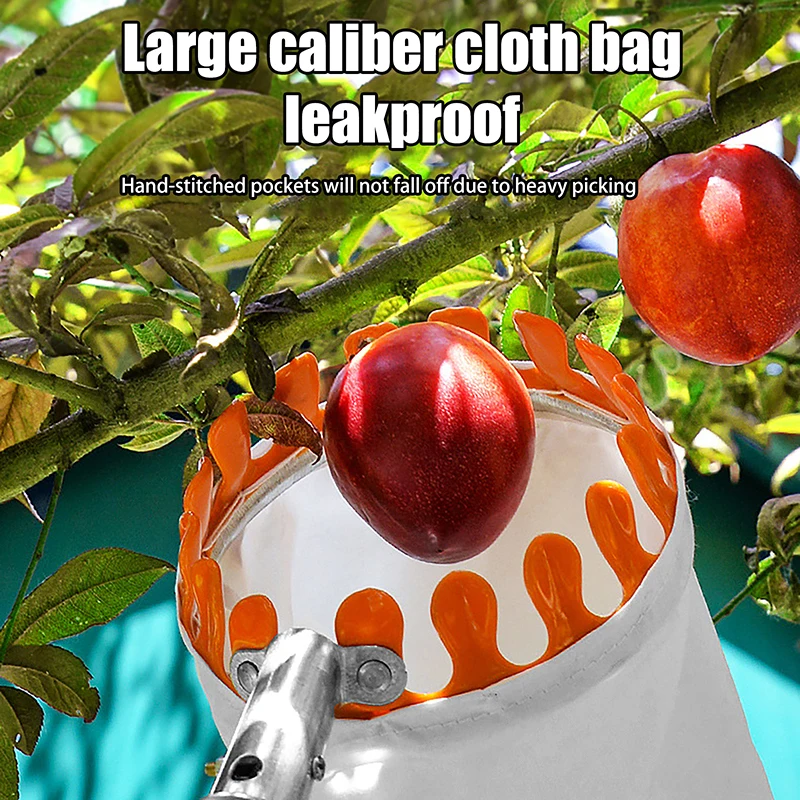 

1 шт., инструмент для сбора фруктов с сумкой для хранения, инструмент для сбора фруктов из нержавеющей стали, ловушка для фруктов на дереве, принадлежности для фермы