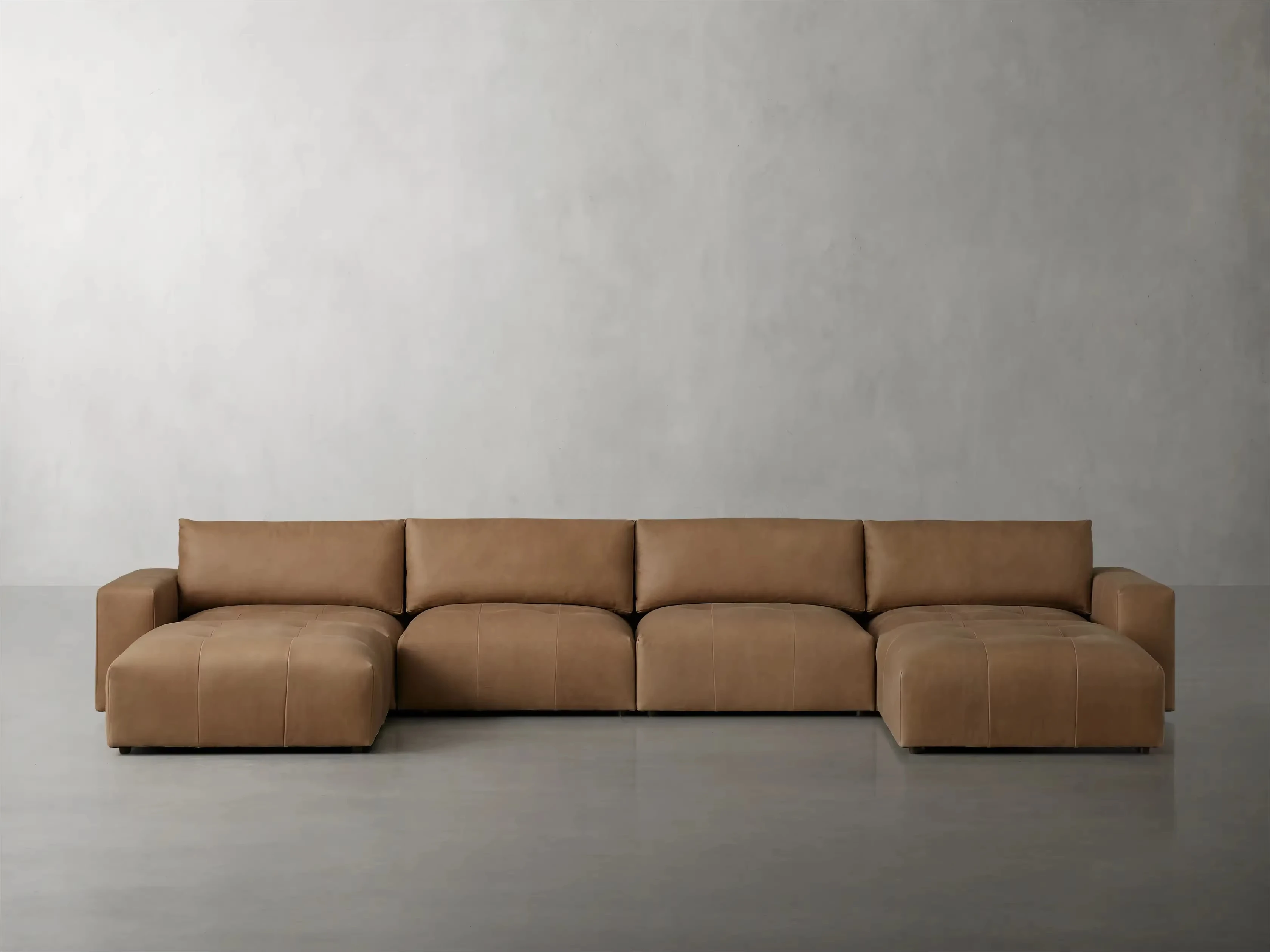 Luxury Modern Six-Piece Faux Leather Sofa Set for Hotel Comfortable 3-Seater Modular with Wood Materials