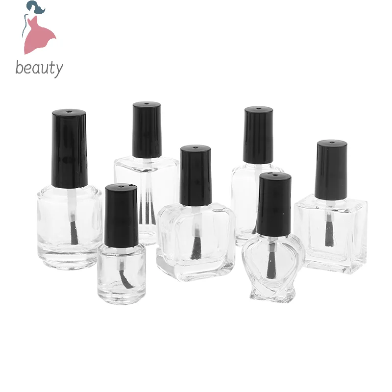 Frasco de esmalte com escova, Garrafa de vidro vazia, Recipiente de toque, Gel de unha, 3 ml, 4 ml, 5ml, 8 ml, 10 ml, 15ml