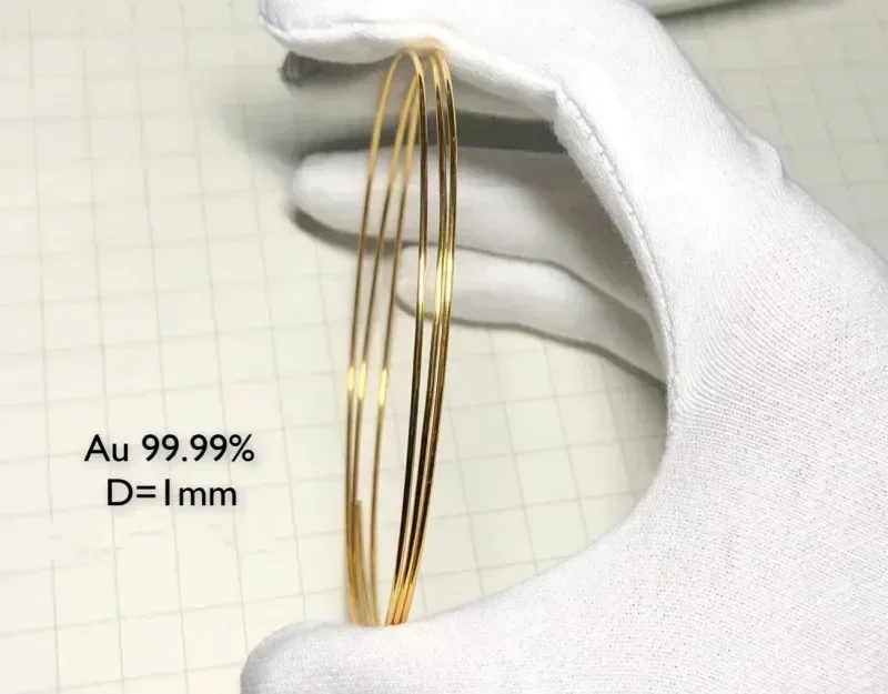 Alambre de oro de alta pureza (pureza 99,99%/diámetro 1,0 mm/solo investigación científica)