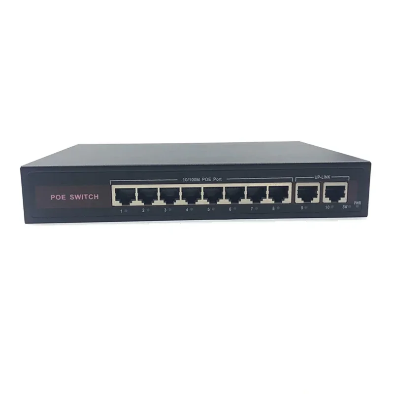 Commutateur Ethernet POE avec 8 ports IEEE 100 PG/at, 48V, 10/802.3 Mbps, adapté aux caméras IP/sans fil I-/ système de vidéosurveillance