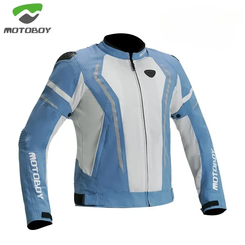 Motoboy Motorcycle Jacket Men's Spring/Summer Cycling Wear Breathable Mesh Drop-proof Racing Biker Jacket Rider Gear