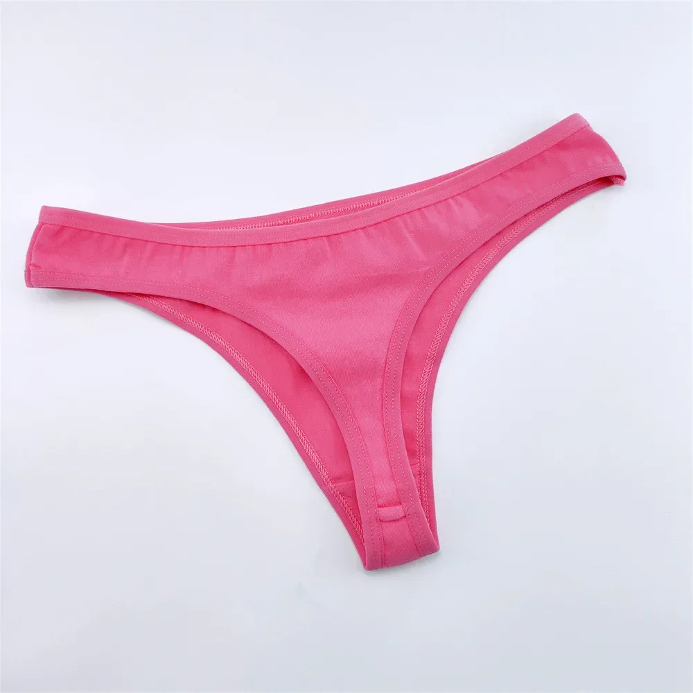 3PCS Bavlněné G-string Dámské Sexy Tanga Jednoduché Bezešvé Spodní Prádlo Pohodlné Nízký Pas Bikiny Kalhotky Dámské Neformální Kalhotky - náhled 4