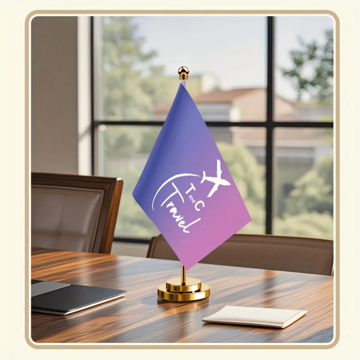 Custom Flag With Stand Personalized Photo Picture Logo Customized Banner For Holiday Home Garden Indoor Conference Decor