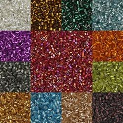 2mm Silver Colour Tube Beads Czech Glass Seedbead Loose Spacer Beads For Jewelry Making Bracelet Necklace DIY Accessories Sewing
