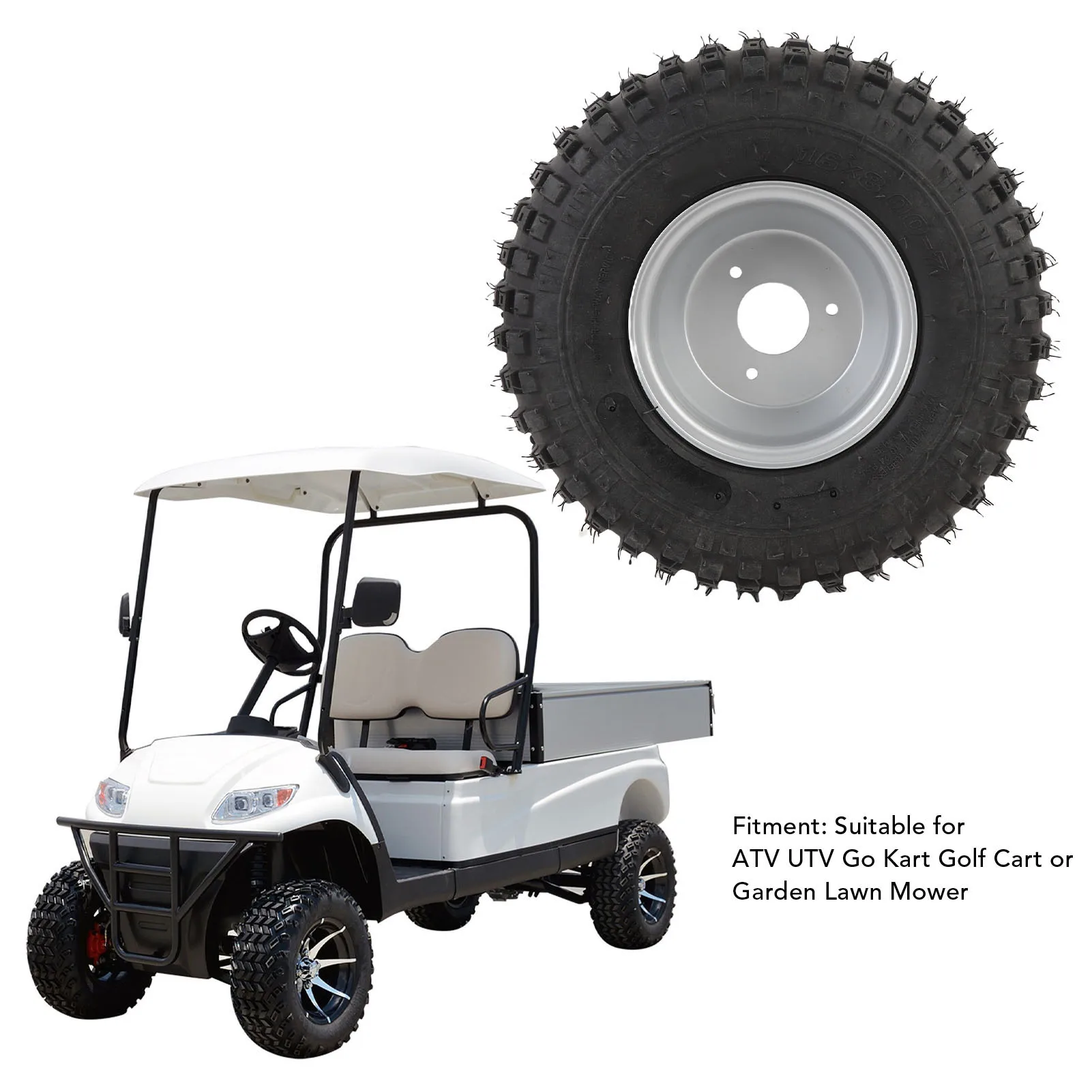 ATV UTV الإطارات ثقب برهان ممتاز الطريق قبضة 6PR 16X8-7 الإطارات مع حافة استبدال 7 بوصة لعربة حديقة جزازة العشب #3