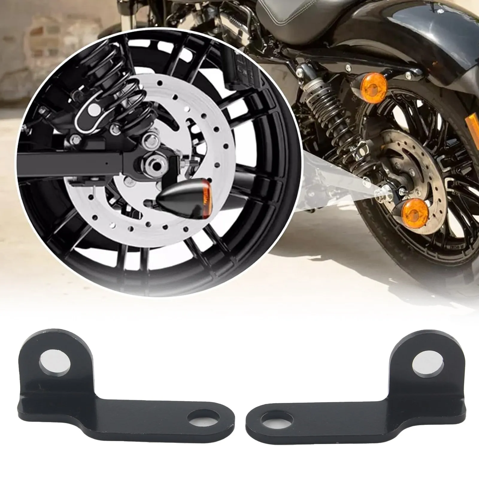 

Fork Clamp Turn Signal Light Mount Bracket Holder For Harley Motorcycle Black