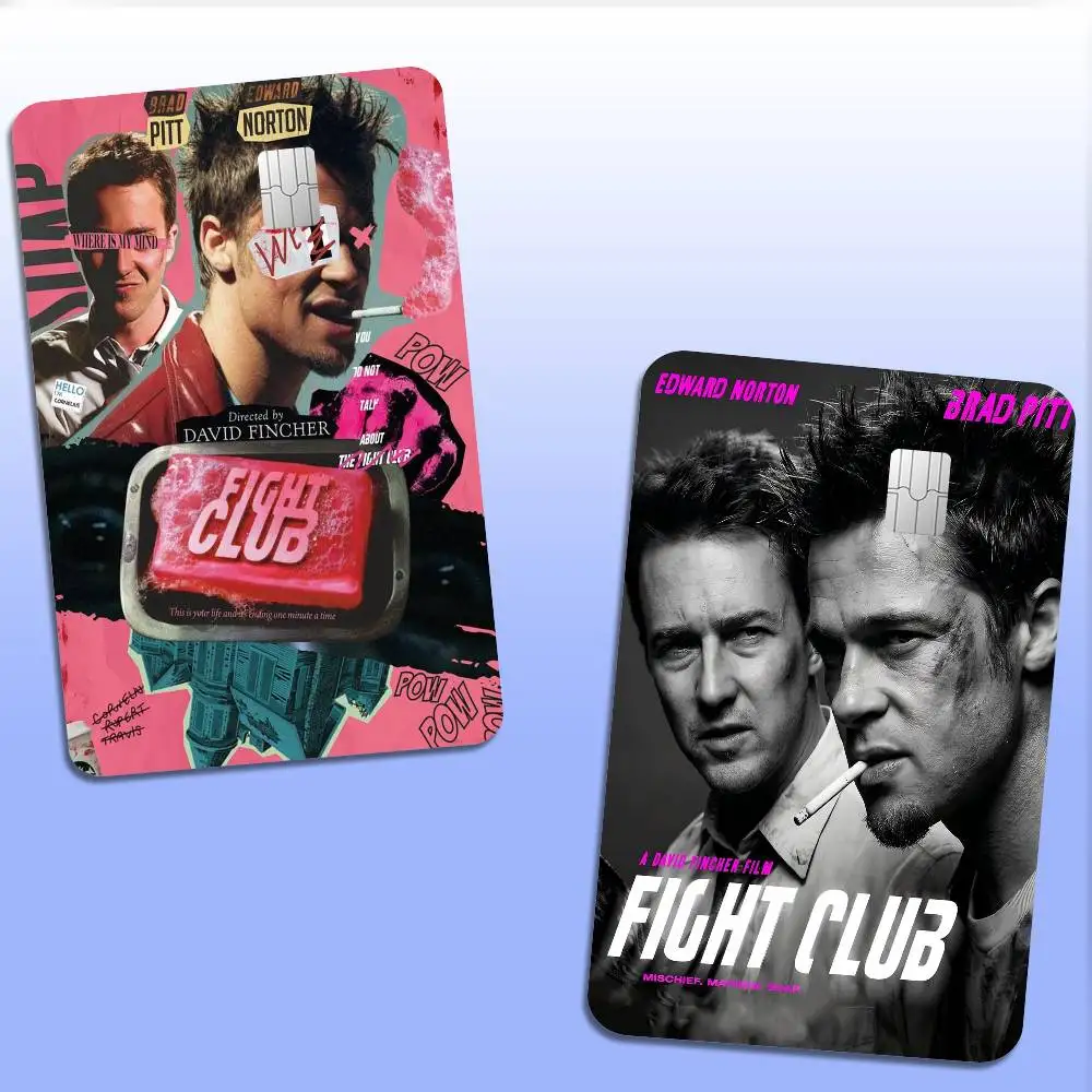 Movie Fight Club Classic Fashion Matte Gold Silver Black Matte Film Skin Sticker Tape for Bank Credit Debit Card