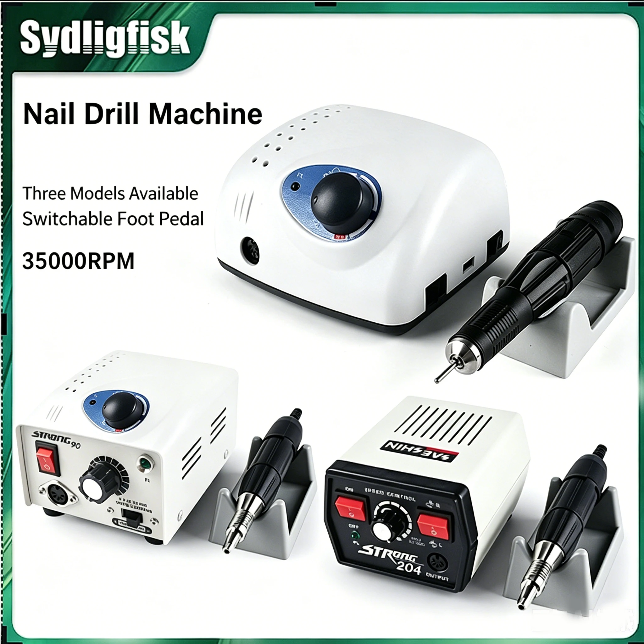 Strong Manicure Micromotor 210/N3/SM-90/SM204 35000Rpm High speed handle 102L/103L/105L for Dental Grinding and Polishing Unit
