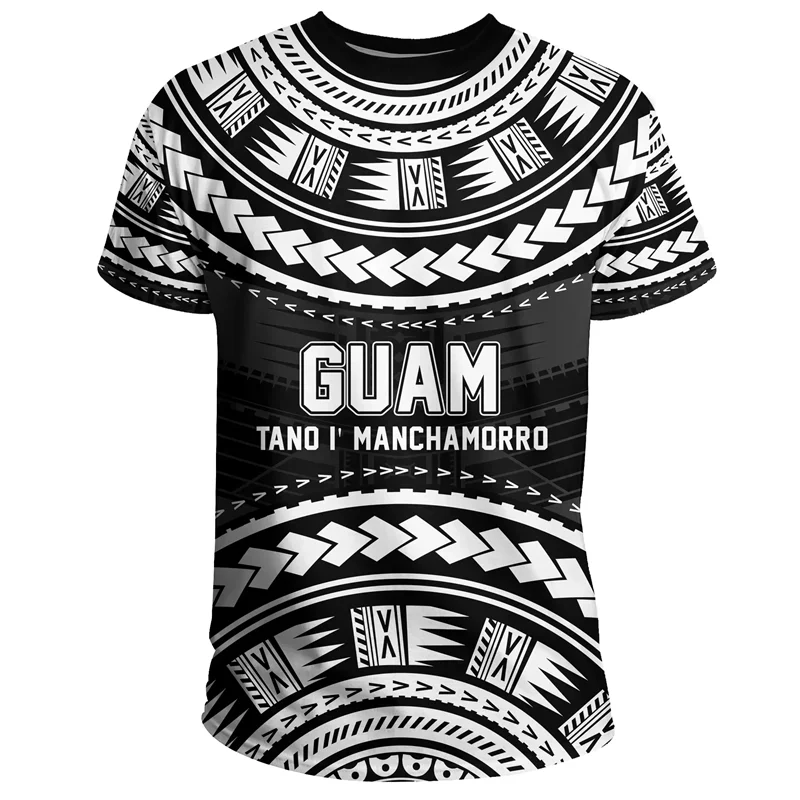 Guam Polynesia T Shirts Men Summer Casual 3D Printed T-shirt Hawaiian Round Neck Short Sleeves Tops Street Oversized Tee Shirt