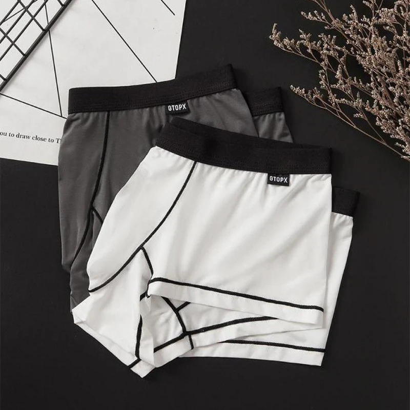 Men's Underwear Single-Layer U-shaped Convex Sexy Ultra-Thin Ice Silk Boxers Shorts Flat Corner Pants Square Corner Underpants