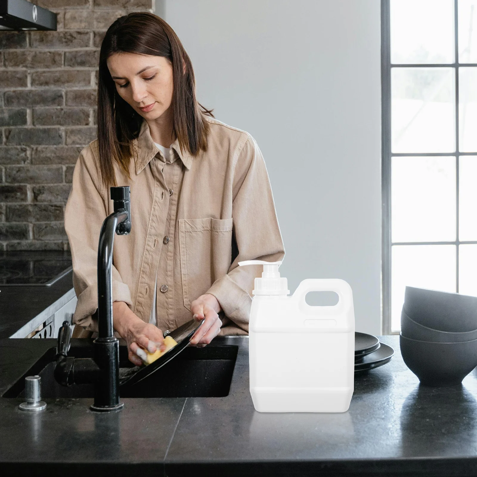 2 pz 1L Tipo di Pressa Pompa Riutilizzabile Bottiglia A Tenuta Per Shampoo Lozione Dispenser Contenitore di Plastica Liquido Vuoto Cosmetici supporto