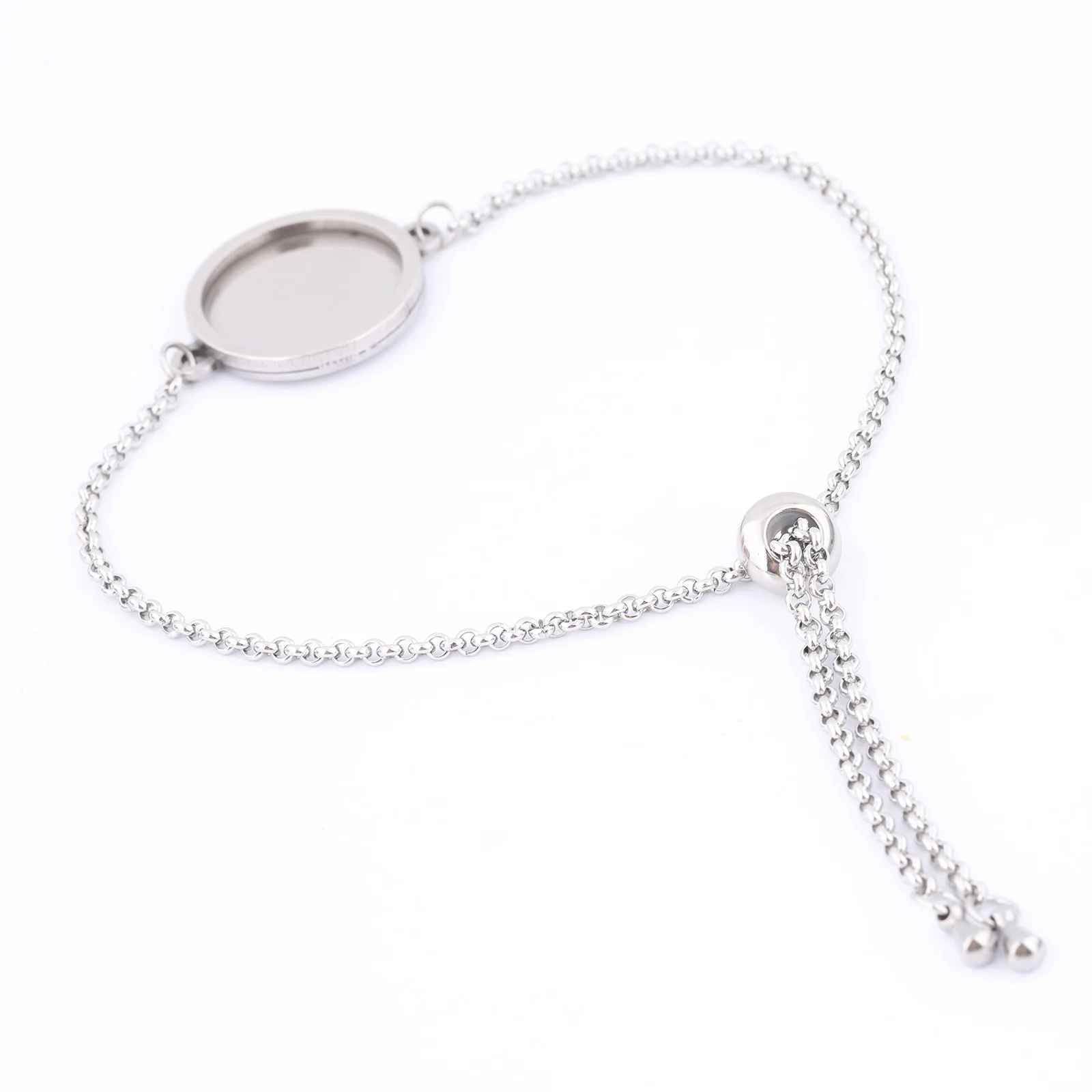 3pcs Stainless Steel Chain Bracelet Base Blanks Findings Fit 16mm Cabochon Bezel Setting Trays Diy Jewelry Accessories