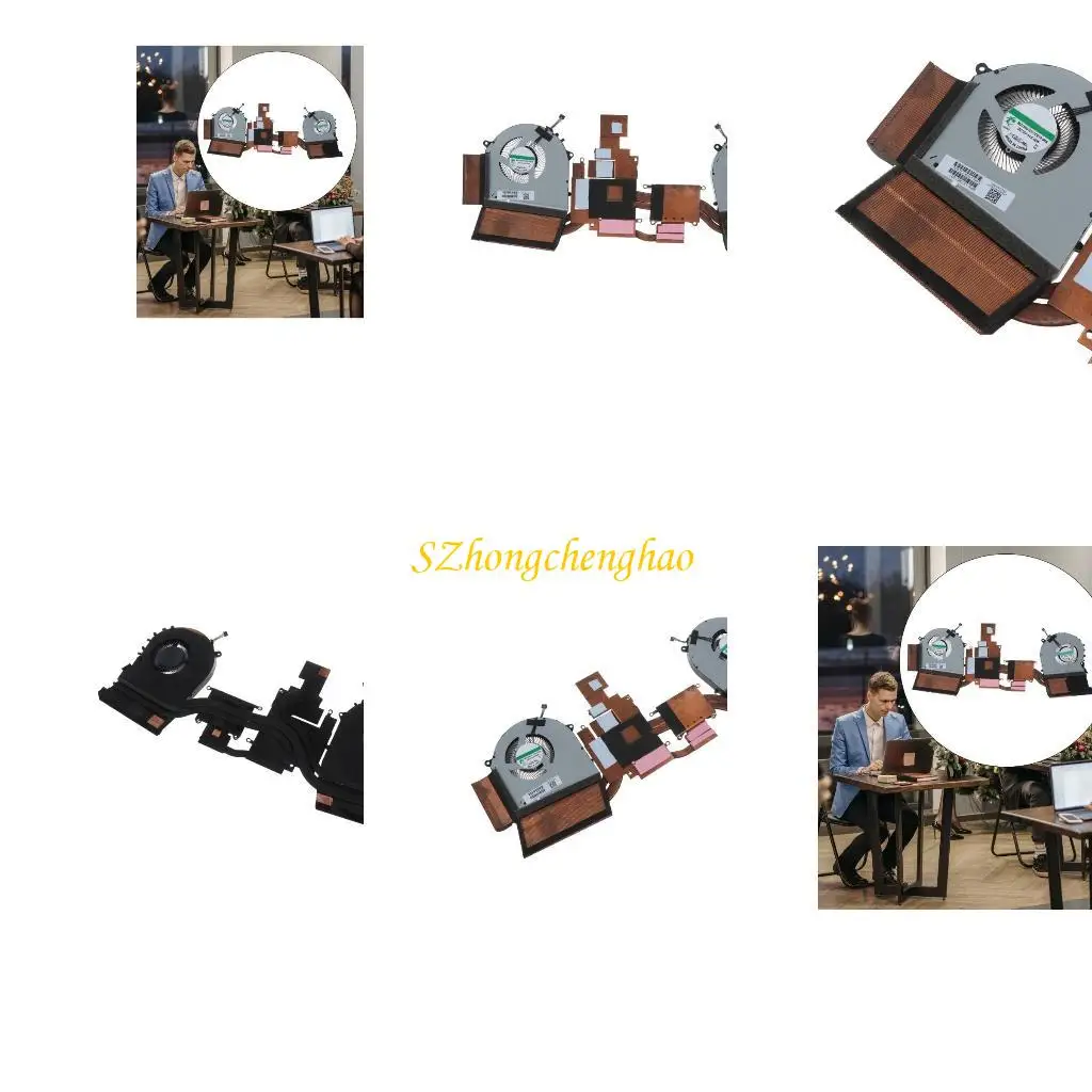 

CPU GPU Cooling Fan for OMEN 17-CB L57367-001 Laptop Radiator Fan with Heatsink 601D